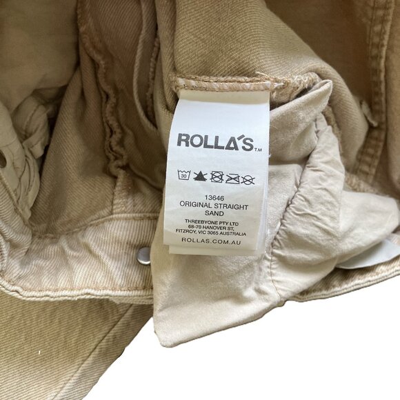 Rolla's Original High Rise Straight Leg Jeans Sand Beige Denim Women's US 29 - Picture 9 of 10